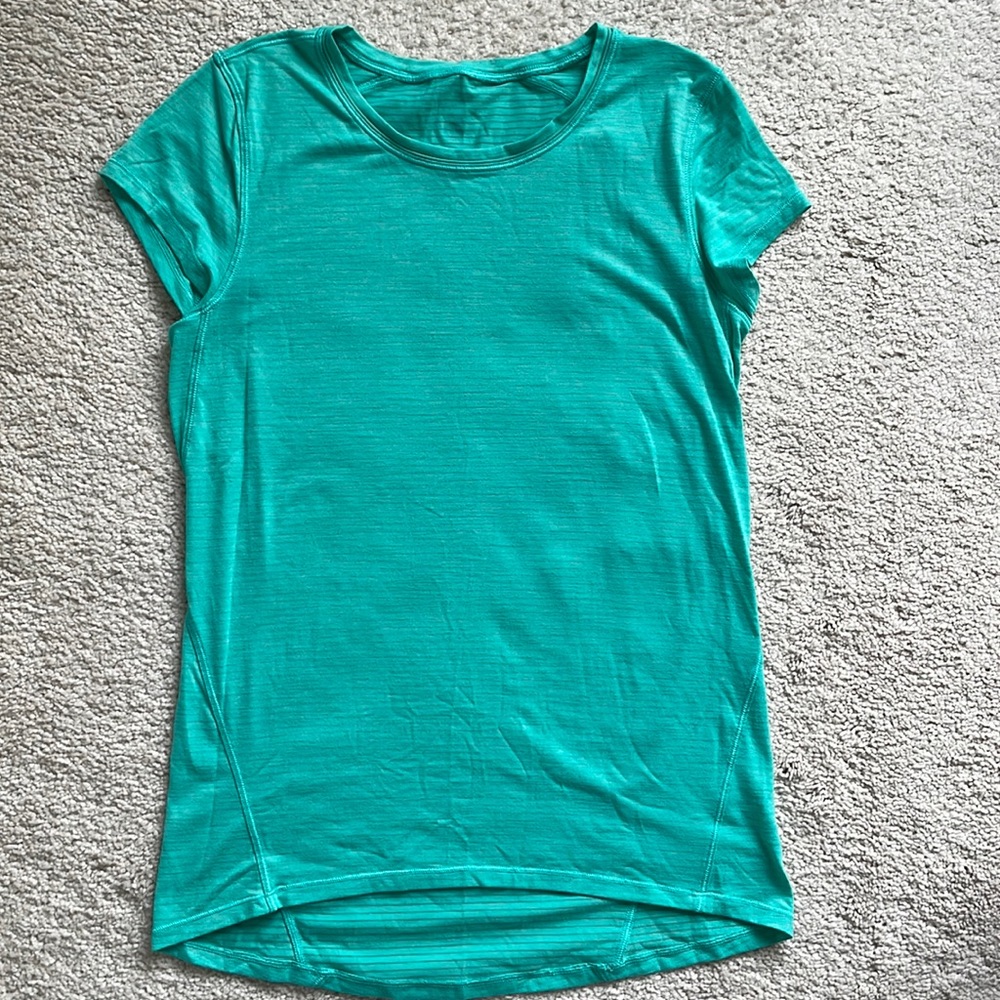 Lululemon Another mile short sleeve tee in heathered Bali breeze